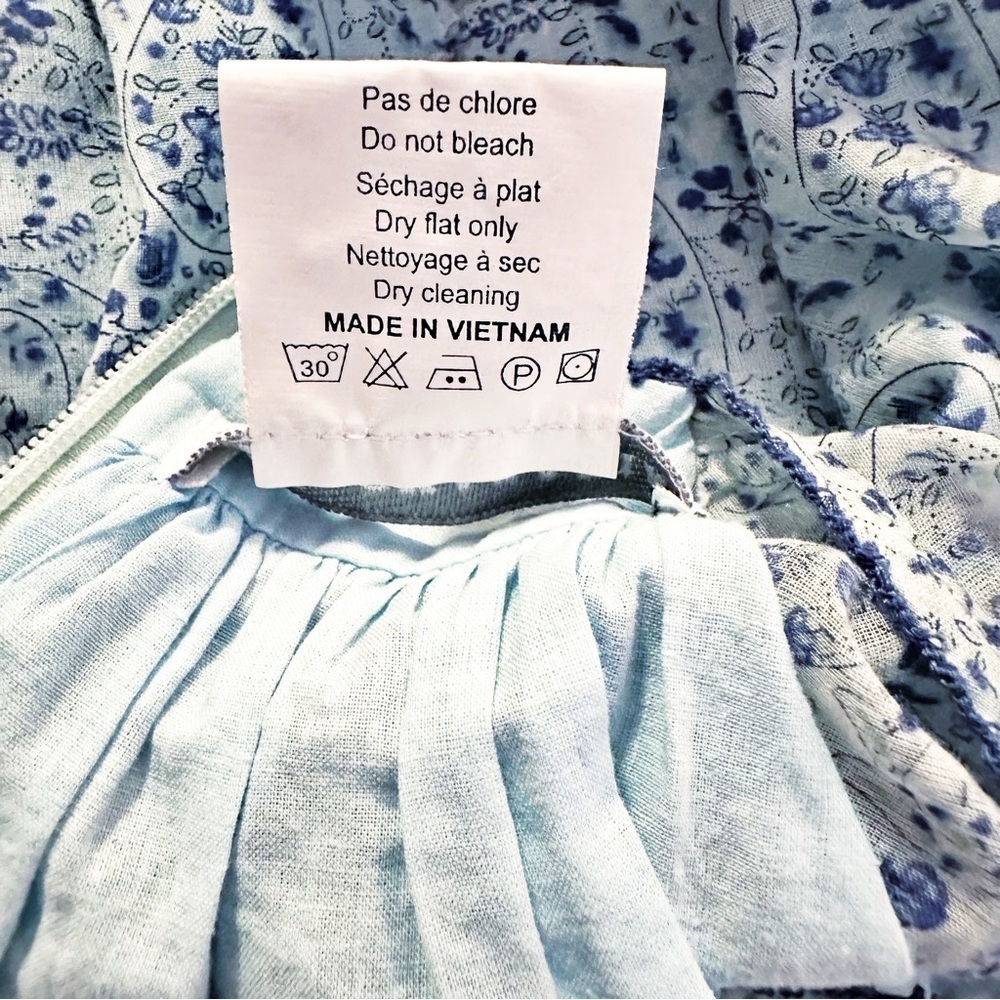 Charabia Cotton Children’s Dress Blue Floral Size 6A - Picture 6 of 6